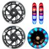 2Pcs 120mm Light Up Scooter Wheels - 2pcs Rear 80mm Light-Up Flashing 3-Wheeled kid Scooter Replacement Wheels with ABEC-9 Bearing for Kick Scooter (Black/120MM)