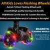 2Pcs 120mm Light Up Scooter Wheels - 2pcs Rear 80mm Light-Up Flashing 3-Wheeled kid Scooter Replacement Wheels with ABEC-9 Bearing for Kick Scooter (Black/120MM) view 2
