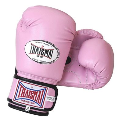 Thaismai Muay Thai Style Boxing Gloves Polyurethane Synthetic Leather Material Light Pink Color (14)