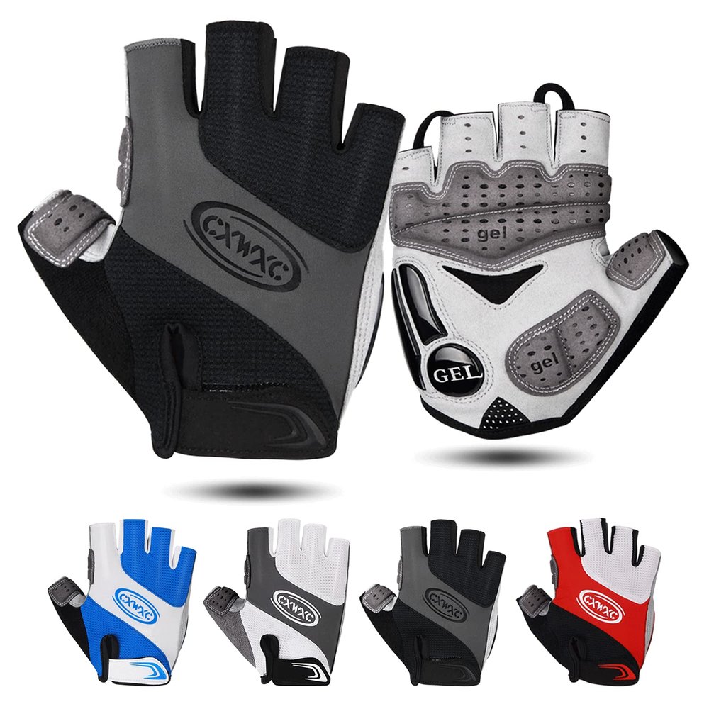 CXWXC Cycling Gloves for Men Women - Breathable Gel Road Mountain Bike Riding Gloves - Anti-Slip Half Finger Glove for Fitness Cycling Training Outdoor Sports