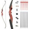 60" Takedown Recurve Bow and Arrow Set Adult Right Hand Wood Bow American Longbow 30-60Lbs Draw Weight (45 lbs, Bow Set) view 1