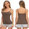 Air Curvey 4 Pack Camisole Tops for Women Basic Undershirt Tanks Adjustable Spaghetti Straps Camis Seamless Soft Layering Top Black White Apricot Coffee S view 3