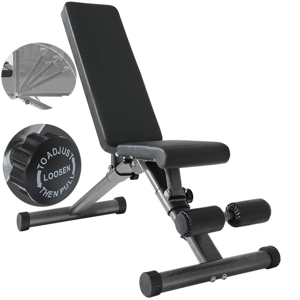 ZYCSKTL Dumbbell Benches Professional Multifunctional Dumbbell Stool, Household Foldable Bench Press Stool, Sit-ups Training Chair, Fitness Equipment (Color : Black, Size : 45 * 46 * 120CM)