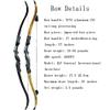 SHARROW 60 Inch Recurve Bow Hunting Takedown Bow Archery Longbow CNC Aluminum Alloy Riser Right Hand Bow Set with Carbon Arrows for Adults Shooting Practice (Black Bow Set, 50lbs) view 2