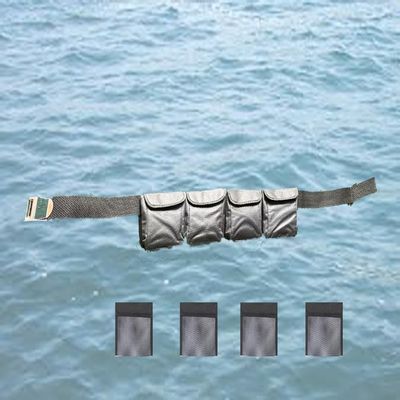 AKM-Scuba Diving Pocket Weight Belt Black (4 Pocket Small)