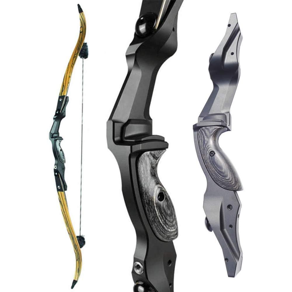 SHARROW 60 Inch Recurve Bow Hunting Takedown Bow Archery Longbow CNC Aluminum Alloy Riser Right Hand Bow Set with Carbon Arrows for Adults Shooting Practice (Yellow Bow, 35lbs)