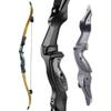 SHARROW 60 Inch Recurve Bow Hunting Takedown Bow Archery Longbow CNC Aluminum Alloy Riser Right Hand Bow Set with Carbon Arrows for Adults Shooting Practice (Yellow Bow, 35lbs) view 1