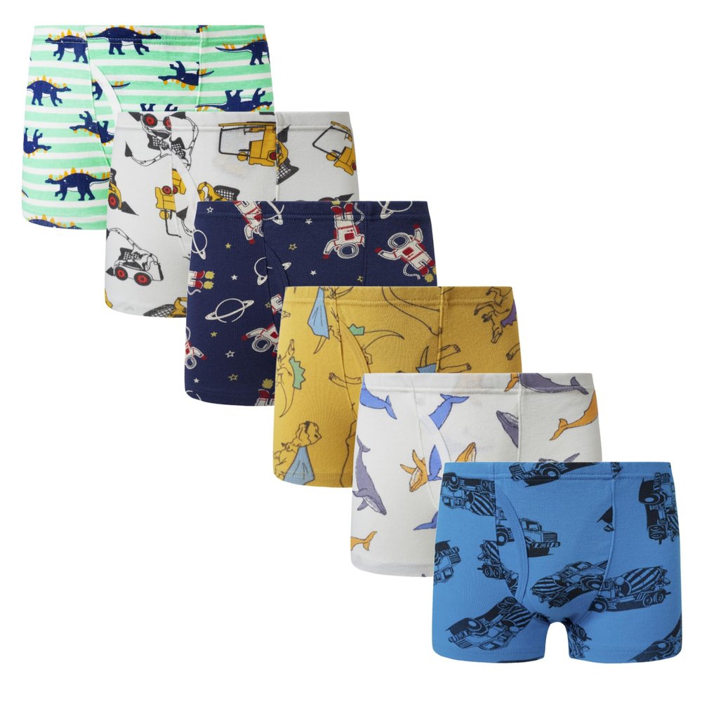 Winging Day Boys' Pure Cotton 6-Pack Boxer Brief Underwear Size 5T