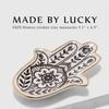 MADE BY LUCKY Jewelry Trinket Ring Dish Ceramic Hamsa Evil Eye Hand of Fatima Holder Key Ashtary Trinket Plate Bowl Small Boho Home Decorative Cute Decor Jewelry Tray Dish Gift Mom Brithday view 3