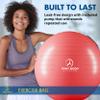 ProBody Pilates Exercise Ball - Multiple Sizes Gym Grade Balance Ball for Fitness, Workout, Pregnancy & Physical Therapy, Stability Yoga Ball Chair (Red, 55 cm) view 2