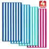 Beachland Classic Cabana Stripe Beach Towel - 30 x 60 inch Soft Cotton Terry Resort Style Perfect for Beach and Pool (Royal-Tur-Mint-Pink, 4 Pack) view 2
