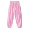 YiZYiF Kids Boys Girls Fashion Harem Pants Loose Fitting Workout Joggers Pants Soft Elasitc Quick Dry Sweatpant Elastic Pink 3-4 Yr view 1