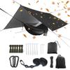 YCD Oversized rain Rope tarp and Camping Hammock with Mosquito net, Portable Single Double Hammock with Tree Strap Hammock Set for Camping, Backpacking hikes, Outdoor BackyardBlack view 1