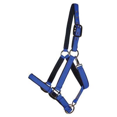 Dura-Tech Fully Padded Nylon Horse Halter | Horse Halter Designed Avoid Rubs | Adjustable Halter Horse Crown and Curb | 1 Double Ply Nylon | Halters for Horses | Full Size | Color Royal