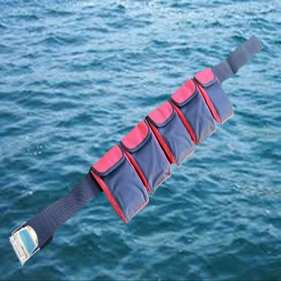 AKM-Scuba Diving Pocket Weight Belt Red Medium (5 pockets)
