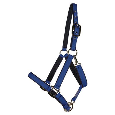 Dura-Tech Fully Padded Nylon Horse Halter | Horse Halter Designed Avoid Rubs | Adjustable Halter Horse Crown and Curb | 1 Double Ply Nylon | Halters for Horses | Oversize | Color Navy