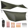 onewind 1210 ft Hammock Tarp, Ultralight Tarp Silnylon Hammock Rain Fly Lightweight Waterproof Camping Tent Tarp with Doors, Easy to Setup with Stuff Sack, Tent Stakes, OD Green view 1