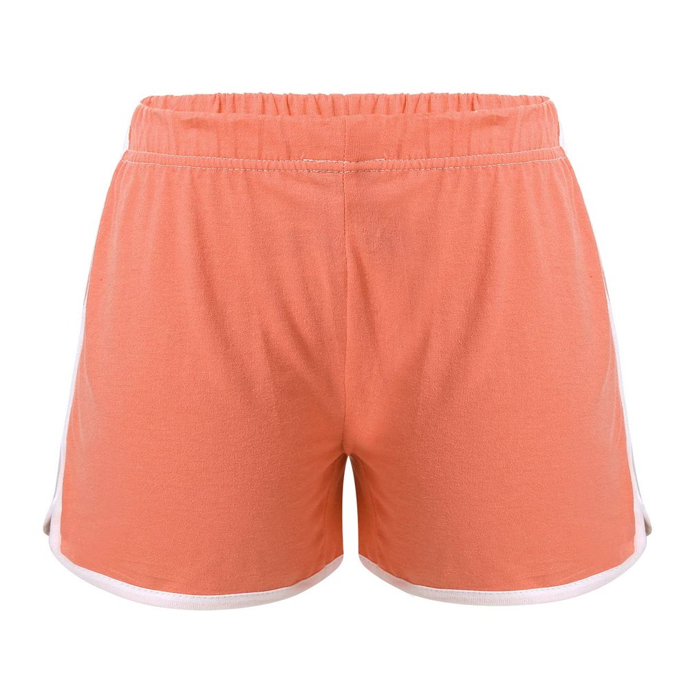 FEESHOW Kids Girls Elastic Waistband Workout Running Shorts Gym Fitness Yoga Sports Athletic Shorts Orange 3-4