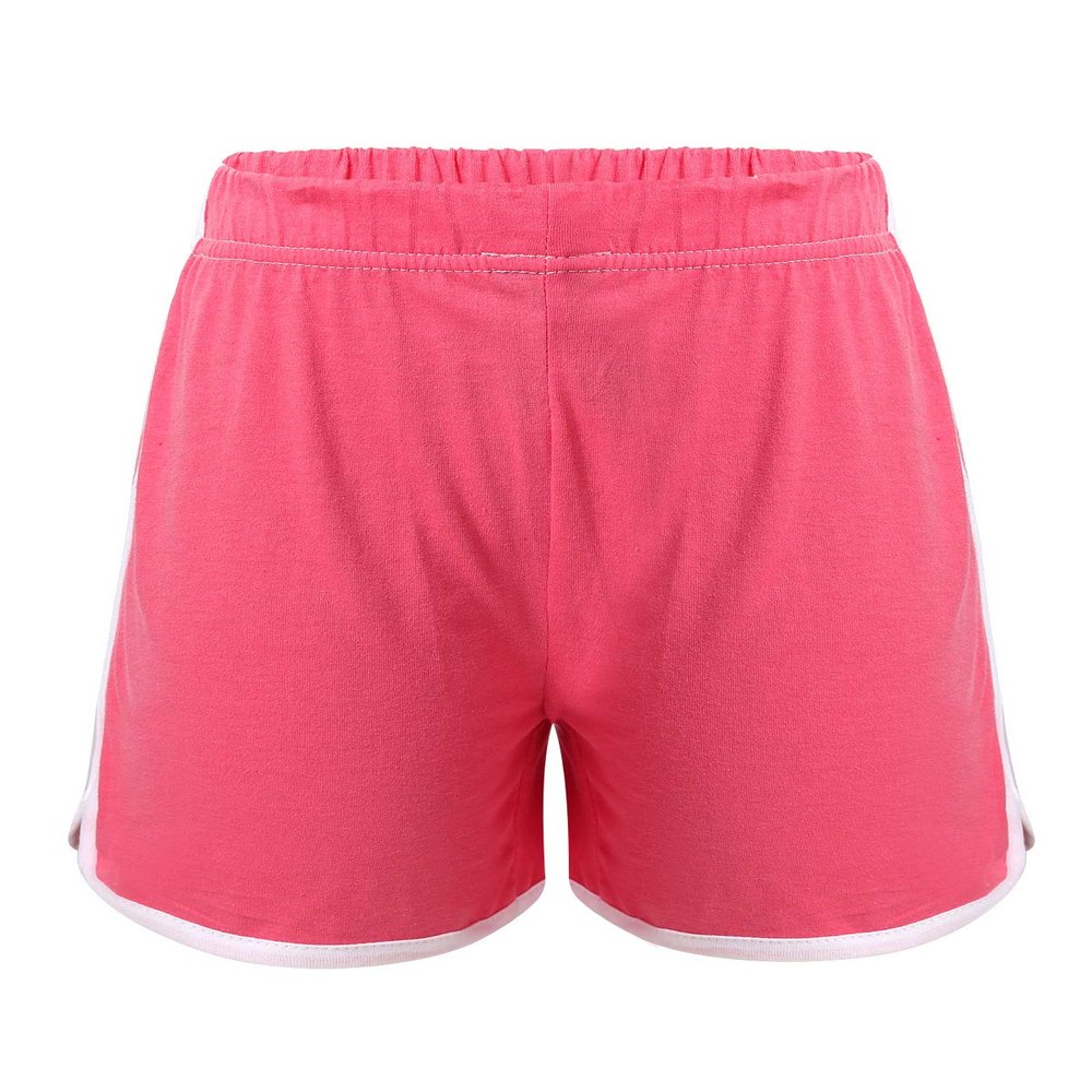 FEESHOW Kids Girls Elastic Waistband Workout Running Shorts Gym Fitness Yoga Sports Athletic Shorts Watermelon Red 2-3
