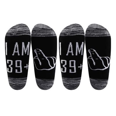 LEVLO 40th 50th 60th Birthday Gift for Women or Men Funny Birthday Socks Best Friend Gift Birthday Gift for Him or Her (2 Pairs/Set-40th)
