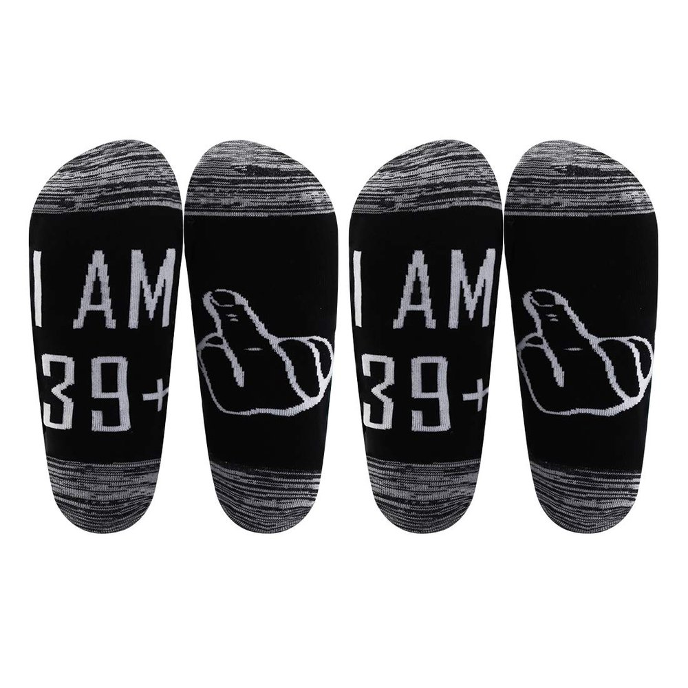 LEVLO 40th 50th 60th Birthday Gift for Women or Men Funny Birthday Socks Best Friend Gift Birthday Gift for Him or Her (2 Pairs/Set-40th)