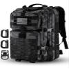 Hannibal Tactical MOLLE Assault Pack, Tactical Backpack Military Army Camping Rucksack, 3-Day Pack Trip w/USA Flag Patch, D-Rings, Black Camo view 1
