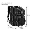 Hannibal Tactical MOLLE Assault Pack, Tactical Backpack Military Army Camping Rucksack, 3-Day Pack Trip w/USA Flag Patch, D-Rings, Black Camo view 2