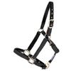 Dura-Tech Deluxe Fully Padded Breakaway Horse Halter | Cob Size - Black | 1 Double Ply Nylon Web Overlay | Heavy-Duty Hardware | Semi Custom Fit | 3-Point Cheek Attachment view 1