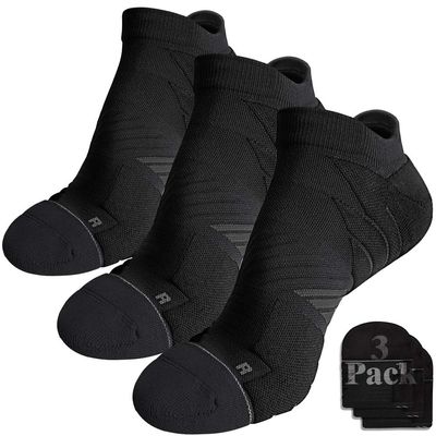 Hylaea Mens Sports Socks, Running Socks Women No Show No Blister, Moisture Wicking Coolmax Breathable socks for Athletic Workout Walking Golf Black Medium