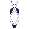 Oyolan Womens Extreme Micro One Piece Bikini Swimwear Criss Cross Thong Bodysuit Leotard Navy Blue One Size view 1