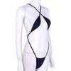 Oyolan Womens Extreme Micro One Piece Bikini Swimwear Criss Cross Thong Bodysuit Leotard Navy Blue One Size view 4