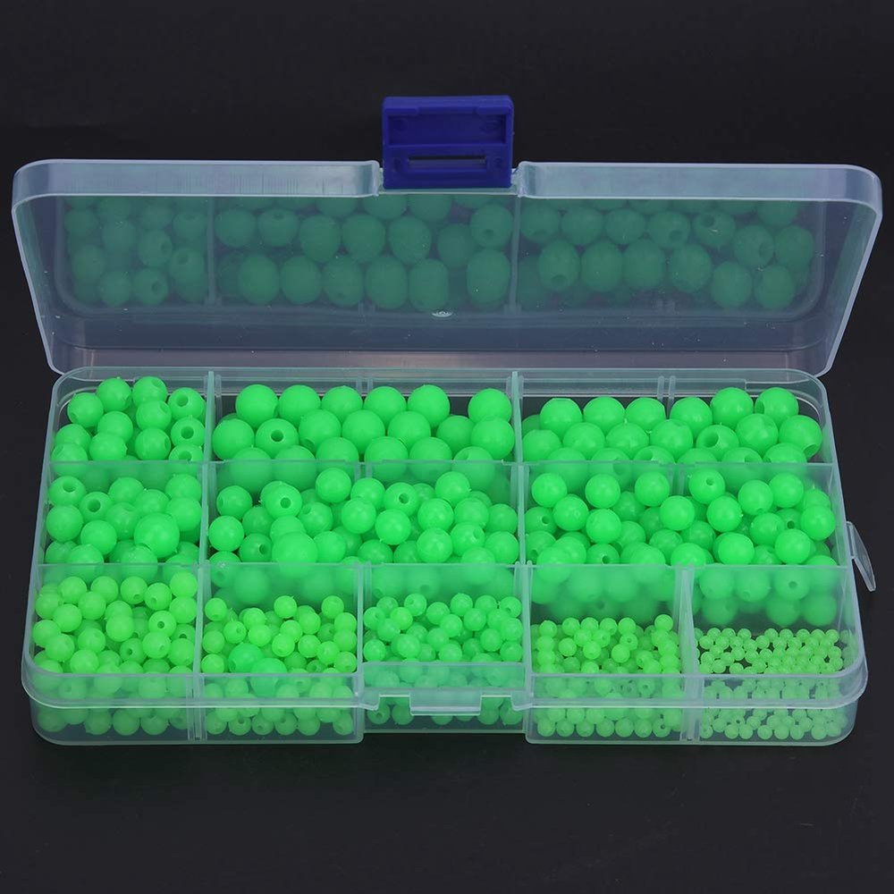 820 PCS Fishing Lures Kit Space Beans, Multi Non-Slip Luminous Fishing Beads Lures Tackle Tools for Saltwater Freshwater