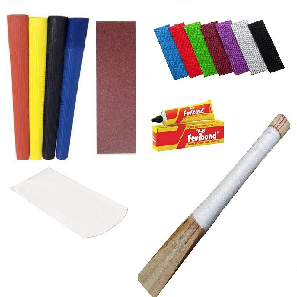 CW Pro2 Cricket Accessories Set Bat Handle + Bat Face Sheet + Toe Guard + Sand Paper + Fevibond