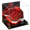 Better Display Cases Acrylic Basketball Shoe Pair Display Case with Mirror, Green Risers and Black Base (A082/V13) view 1