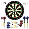 LinkVisions Sisal/Bristle Dartboard with Staple-Free Bullseye and 12 Steeltip Darts Plus Strong Aluminium Shaft, 17.8" 1.5", Moundting Kits Included view 3