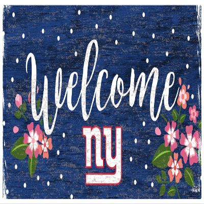 Fan Creations NFL New York Giants Unisex New York Giants Welcome Floral Sign, Team Color, 6 x 12