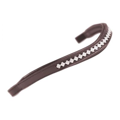 Shires Aviemore Flower Diamante Browband (Havana, X-Full)