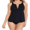Amoressa Women's Swimwear Northern Lights Nova Soft Cup Skirted Tankini Bathing Suit Top, Black, 08 view 2