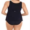 Amoressa Women's Swimwear Northern Lights Nova Soft Cup Skirted Tankini Bathing Suit Top, Black, 08 view 4