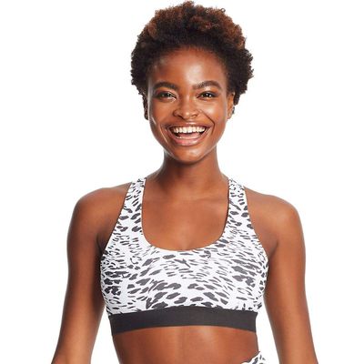 Maidenform Women's Sporty Racerback Sports Bra, Motion Animal Print, Medium
