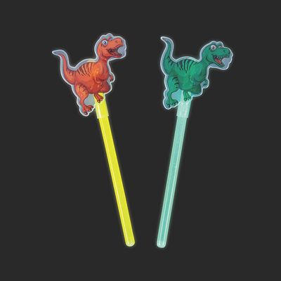 Fun Express Glow Dinosaur Wands  Glow-in-The-Dark Party Favors & Decorations for Vacation Bible School Kids Crafts Themed Activities & Classroom Fun  Perfect for VBS Supplies  12 Pieces