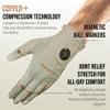 Copper Tech Plus Golf Gloves Men Right Handed Golfer or Left Handed Golfer (2nd Gen) | Copper Compression Joint Support Golf Glove (Khaki/Khaki, Medium-Large, Left) view 2