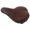 EMOJO Leather Electric Bike Seat Shock Absorb Comfort Memory Foam Padded Beach Cruiser Bike Saddle Brown Bicycle Seat Replacement with Ultra-Elastic Suspension Steel Bow Universal Bikes Fit view 1