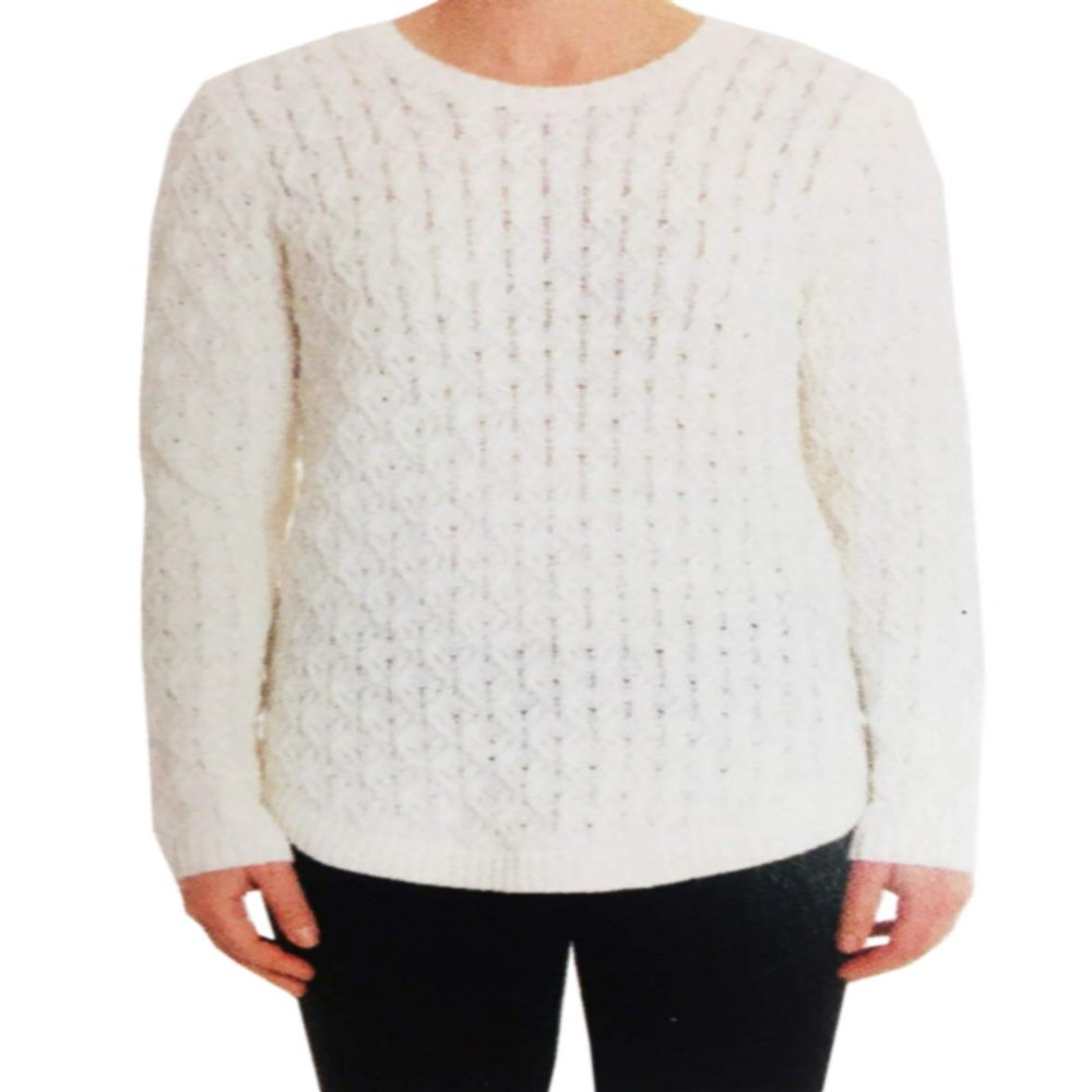 Jeanne Pierre Ladies Crewneck Sweater (Powder, S)