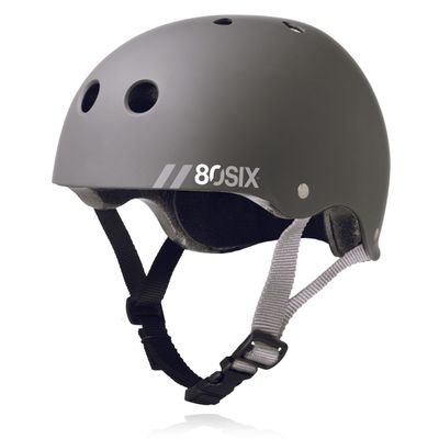 80Six Dual Certified Kids Bike, Scooter, and Skateboard Helmet, Grey Matte, Small-Ages 14+