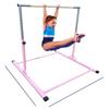 Athletic Bar Gymnastics Kip Bar Horizontal Bar Professional Junior Gymnastic Training High Bar Asymmetric Bar 13 Level Height Adjustable Expandable 3 to 5 FT Jungle Gym (Pink) view 1