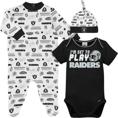 Gerber NFL Baby Boy Pack Footie Registry Gift 3 Piece Bodysuit Sleep n Play and Cap Set, Team Color, 3-6 Months US