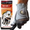 Copper Tech Plus Golf Gloves Men Right Handed Golfer or Left Handed Golfer (2nd Gen) | Copper Compression Joint Support Golf Glove (Charcoal/Grey, XX-Large, Left)
