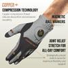 Copper Tech Plus Golf Gloves Men Right Handed Golfer or Left Handed Golfer (2nd Gen) | Copper Compression Joint Support Golf Glove (Charcoal/Grey, XX-Large, Left) view 2
