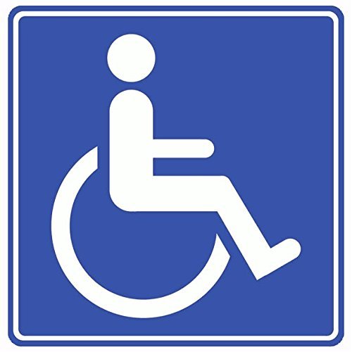 Handicap Wheelchair Symbol 5.5" Tall Special Need Disability Sign Custom Die Cut Decal - White Color